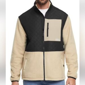 Men’s size 2xl pit 27 down Eddie Bauer Black and Tan Quilted Jacket